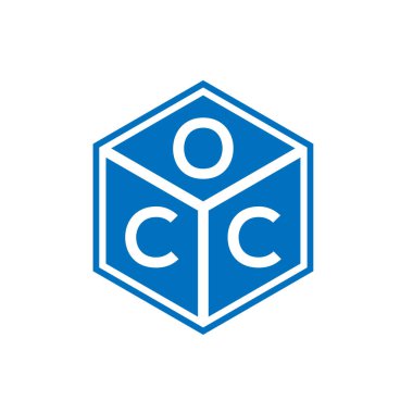 Siyah arka planda OCC harf logosu tasarımı. OCC yaratıcı harflerin baş harfleri logo kavramı. OCC harf tasarımı.