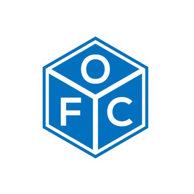 Siyah arka planda OFC harf logosu tasarımı. OFC yaratıcı harflerin baş harfleri logo kavramı. OFC harf tasarımı.