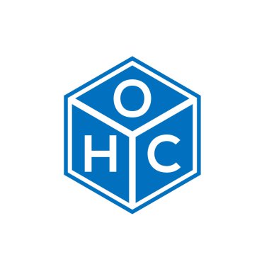 Siyah arka planda OHC harf logosu tasarımı. OHC yaratıcı harflerin baş harfleri logo kavramı. OHC harf tasarımı.
