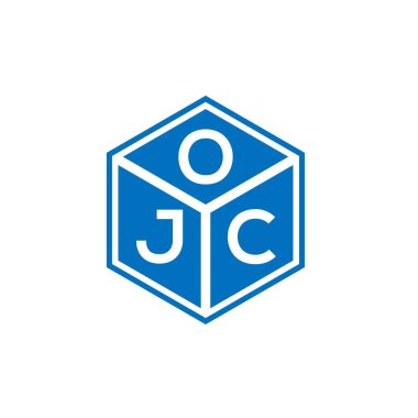 Siyah arka planda OJC harf logosu tasarımı. OJC yaratıcı harflerin baş harfleri logo kavramı. OJC harf tasarımı.