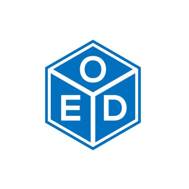 Siyah arka planda OED harf logosu tasarımı. Yaratıcı harflerin baş harfleri logo konsepti. OED harf tasarımı.