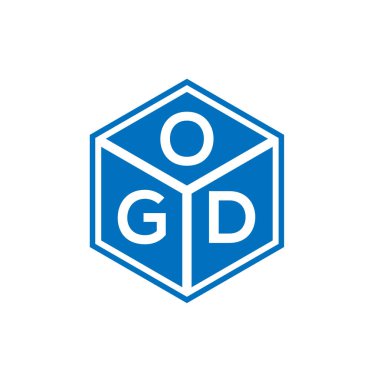 Siyah arka planda OGD harf logosu tasarımı. OGD yaratıcı harflerin baş harfleri logo kavramı. OGD harf tasarımı.