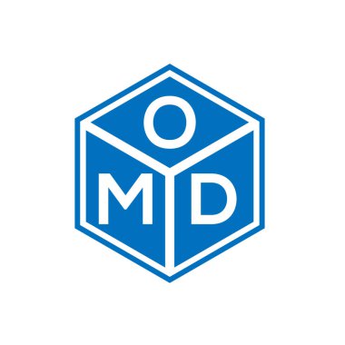 Siyah arka planda OMD harf logosu tasarımı. OMD yaratıcı harflerin baş harfleri logo kavramı. OMD harf tasarımı.
