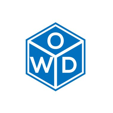 Siyah arka planda OWD harf logosu tasarımı. OWD yaratıcı harflerin baş harfleri logo kavramı. OWD harf tasarımı.
