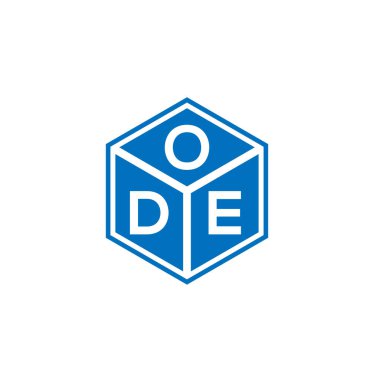Siyah arkaplanda ODE harf logosu tasarımı. ODE yaratıcı harflerin baş harfleri logo kavramı. ODE harf tasarımı.