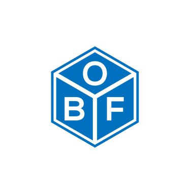 Siyah arka planda OBF harf logosu tasarımı. OBF yaratıcı harflerin baş harfleri logo kavramı. OBF harf tasarımı.