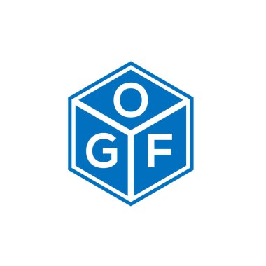Siyah arka planda OGF harf logosu tasarımı. OGF yaratıcı harflerin baş harfleri logo kavramı. OGF harf tasarımı.