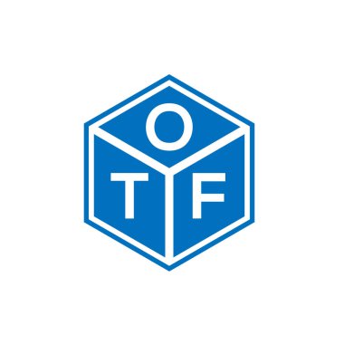 Siyah arka planda OTF harf logosu tasarımı. OTF yaratıcı harflerin baş harfleri logo kavramı. OTF harf tasarımı.