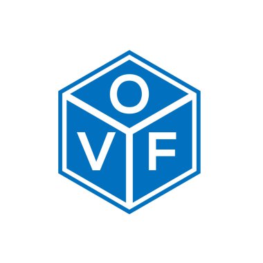 Siyah arka planda OVF harf logosu tasarımı. OVF yaratıcı harflerin baş harfleri logo kavramı. OVF harf tasarımı.