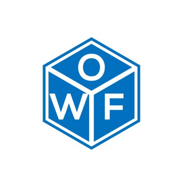 Siyah arka planda OWF harf logosu tasarımı. OWF yaratıcı harflerin baş harfleri logo kavramı. OWF harf tasarımı.