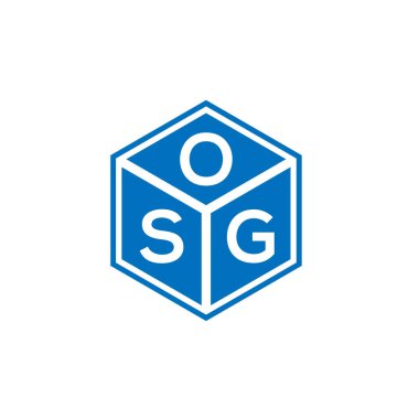 Siyah arka planda OSG harf logosu tasarımı. OSG yaratıcı harflerin baş harfleri logo kavramı. OSG harf tasarımı.