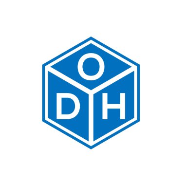 Siyah arka planda ODH harf logosu tasarımı. ODH yaratıcı harflerin baş harfleri logo kavramı. ODH harf tasarımı.