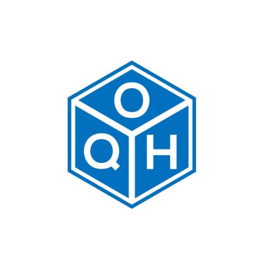 Siyah arka planda OQH harf logosu tasarımı. OQH yaratıcı harflerin baş harfleri logo kavramı. OQH harf tasarımı.