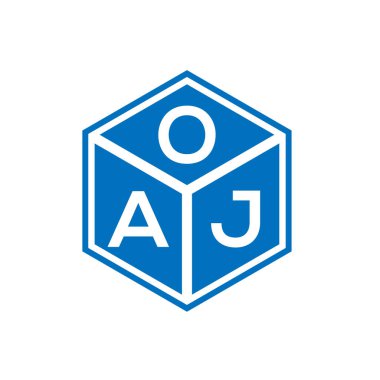 Siyah arka planda OAJ harf logosu tasarımı. OAJ yaratıcı harflerin baş harfleri logo kavramı. OAJ harf tasarımı.