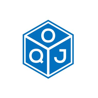Siyah arka planda OQJ harf logosu tasarımı. OQJ yaratıcı harflerin baş harfleri logo kavramı. OQJ harf tasarımı.