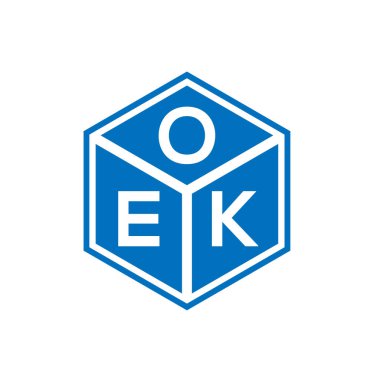 Siyah arka planda OEK harf logosu tasarımı. Tamam. Yaratıcı harflerin baş harfleri logo konsepti. Tamam harf tasarımı.