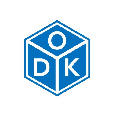 Siyah arka planda ODK harf logosu tasarımı. ODK yaratıcı harflerin baş harfleri logo kavramı. ODK harf tasarımı.