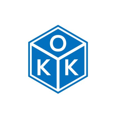 Siyah arka planda OKK harf logosu tasarımı. OKK yaratıcı harflerin baş harfleri logo kavramı. OKK harf tasarımı.