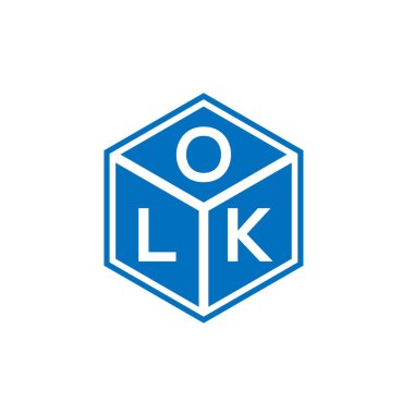 Siyah arka planda OLK harf logosu tasarımı. OLK yaratıcı harflerin baş harfleri logo kavramı. OLK harf tasarımı.