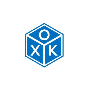 Siyah arka planda OXK harf logosu tasarımı. OXK yaratıcı harflerin baş harfleri logo kavramı. OXK harf tasarımı.