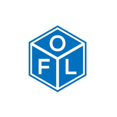 Siyah arka planda OFL harf logosu tasarımı. OFL yaratıcı harflerin baş harfleri logo kavramı. OFL harf tasarımı.