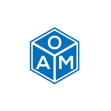 Siyah arka planda OAM harfi logo tasarımı. OAM yaratıcı harfler logosu konsepti. OAM harf tasarımı.