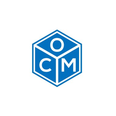 Siyah arka planda OCM harf logosu tasarımı. OCM yaratıcı harflerin baş harfleri logo kavramı. OCM harf tasarımı.