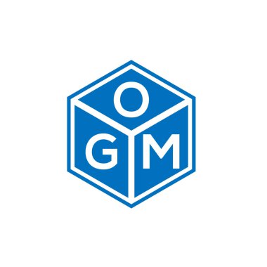 Siyah arka planda OGM harf logosu tasarımı. OGM yaratıcı harflerin baş harfleri logo kavramı. OGM harf tasarımı.