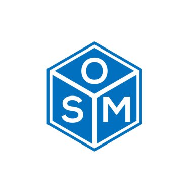 Siyah arka planda OSM harf logosu tasarımı. OSM yaratıcı harflerin baş harfleri logo kavramı. OSM harf tasarımı.