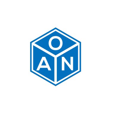 OAN harf logosu tasarımı siyah arka planda. OAN yaratıcı harfler logosu konsepti. OAN harf tasarımı.