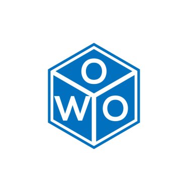 Siyah arka planda OWO harfi logo tasarımı. Yaratıcı harflerin baş harfleri logo konsepti. OWO harf tasarımı.