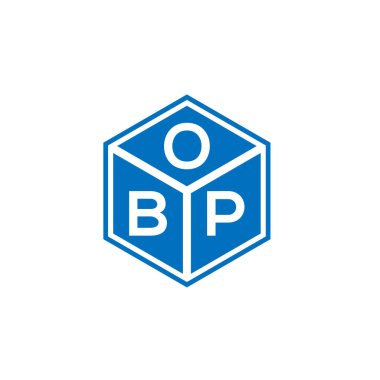 Siyah arka planda OBP harfi logo tasarımı. OBP yaratıcı harflerin baş harfleri logo kavramı. OBP harf tasarımı.