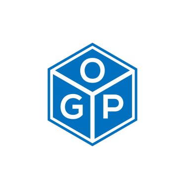 Siyah arka planda OGP harf logosu tasarımı. OGP yaratıcı harflerin baş harfleri logo kavramı. OGP harf tasarımı.