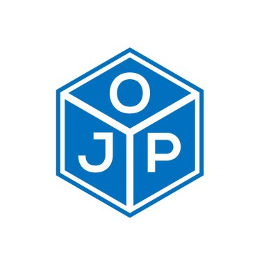 Siyah arka planda OJP harf logosu tasarımı. OJP yaratıcı harflerin baş harfleri logo kavramı. OJP harf tasarımı.