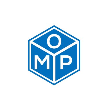 Siyah arka planda OMP harfi logo tasarımı. OMP yaratıcı harflerin baş harfleri logo kavramı. OMP harf tasarımı.