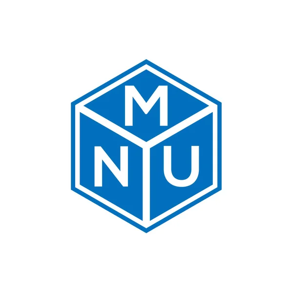 Mnu Letter Logo Design Auf Schwarzem Hintergrund Mnu Kreative Initialen — Stockvektor