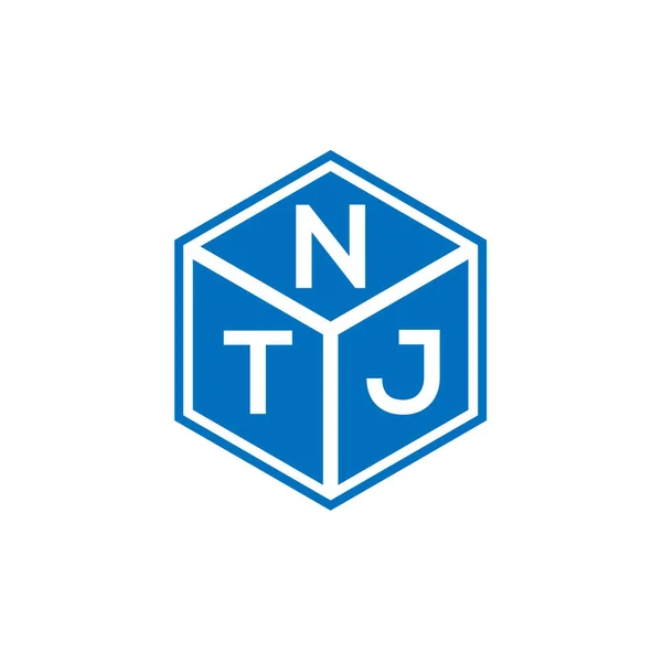 Ntj Logo Ontwerp Zwarte Achtergrond Ntj Creatieve Initialen Letter Logo — Stockvector