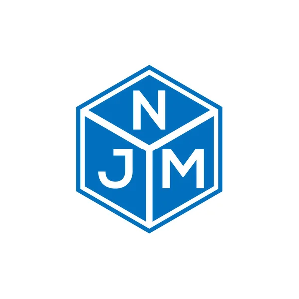 Njm Lettre Logo Design Sur Fond Noir Njm Initiales Créatives — Image vectorielle