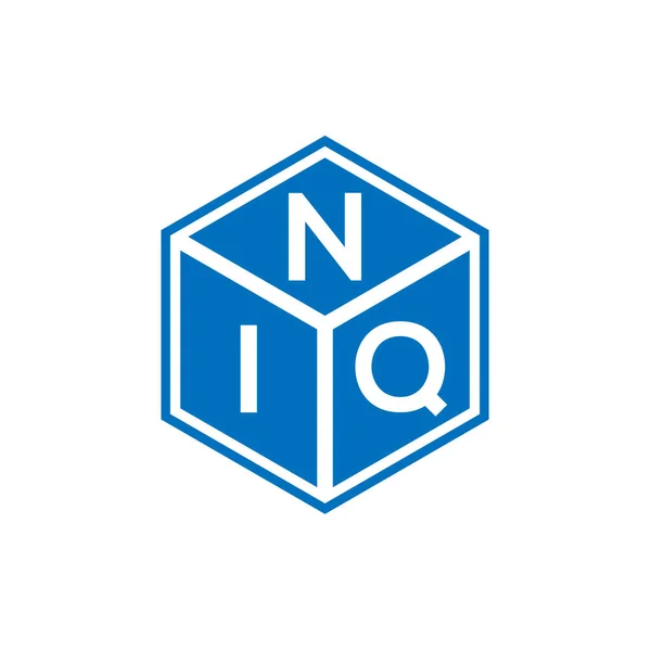 Diseño Del Logotipo Letra Niq Sobre Fondo Negro Niq Iniciales — Vector de stock