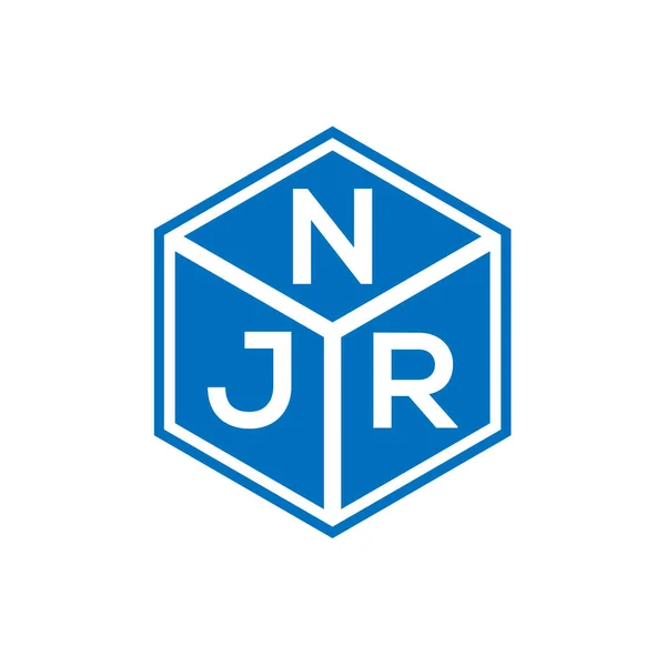 Σχεδιασμός Λογότυπου Γραμμάτων Njr Μαύρο Φόντο Njr Δημιουργικά Αρχικά Γράμμα — Διανυσματικό Αρχείο
