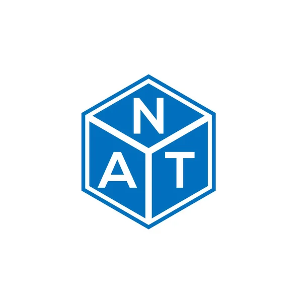 Siyah Arka Planda Nat Harfi Logo Tasarımı Nat Yaratıcı Harfler — Stok Vektör