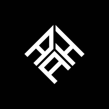 Siyah arka planda AHA harf logosu tasarımı. Yaratıcı harflerin baş harfleri logo konsepti. AHA harf tasarımı.
