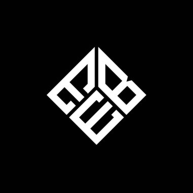 Siyah arka planda EBE harf logosu tasarımı. EBE yaratıcı harflerin baş harfleri logo kavramı. EBE harf tasarımı.