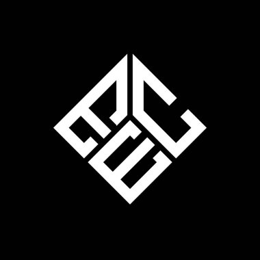 Siyah arka planda ECE harf logosu tasarımı. ECE yaratıcı harflerin baş harfleri logo kavramı. ECE harf tasarımı.