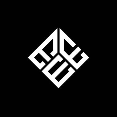 Siyah arka planda EEE harf logosu tasarımı. EEE yaratıcı harfler logosu konsepti. EEE harf tasarımı.