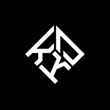 Siyah arkaplanda KDK harf logosu tasarımı. KDK yaratıcı harflerin baş harfleri logo kavramı. KDK harf tasarımı.