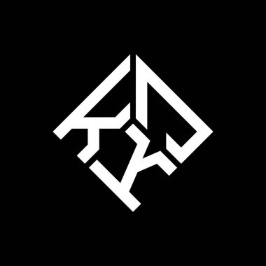 Siyah arkaplanda KJK harf logosu tasarımı. KJK yaratıcı harflerin baş harfleri logo kavramı. KJK harf tasarımı.