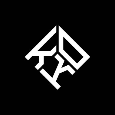 Siyah arkaplanda KOK harf logosu tasarımı. KOK yaratıcı harflerin baş harfleri logo kavramı. KOK harf tasarımı.
