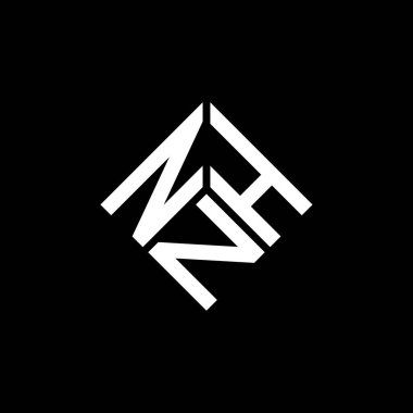 Siyah arka planda NHN harf logosu tasarımı. NHN yaratıcı harf logosu konsepti. NHN harf tasarımı.