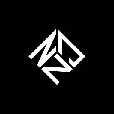 Siyah arka planda NJN harf logosu tasarımı. NJN yaratıcı harflerin baş harfleri logo kavramı. NJN harf tasarımı.